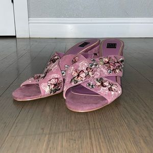 White House Black Market | Lavender Floral Heels